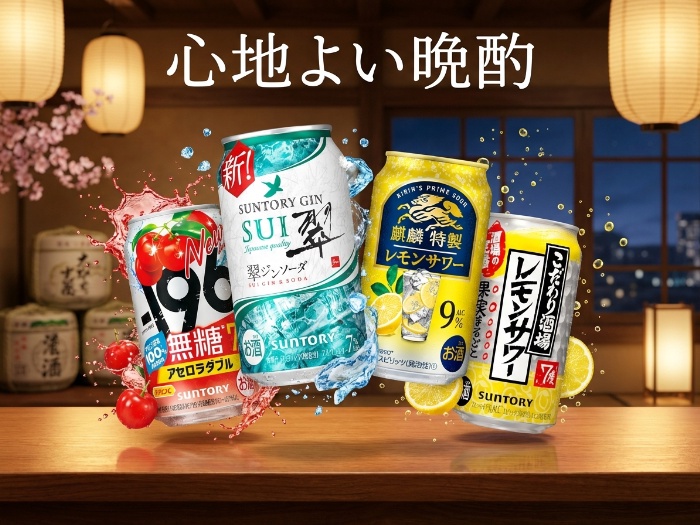 フレーバー豊かなチューハイ・カクテルで極上のくつろぎタイムを