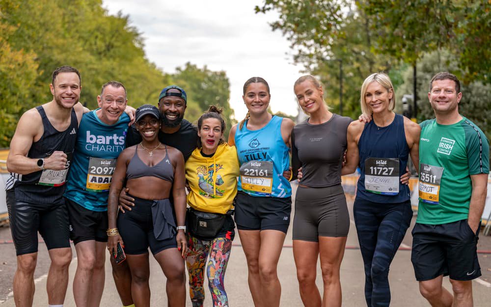 Which celebrities took part in the Royal Parks Half Marathon and what were their times?