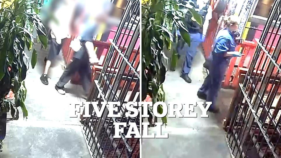 CCTV captures harrowing moments after teen fell to his death
