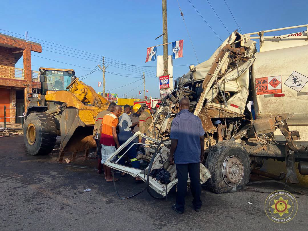 Two injured as diesel tanker crashes into shop at Asamankese