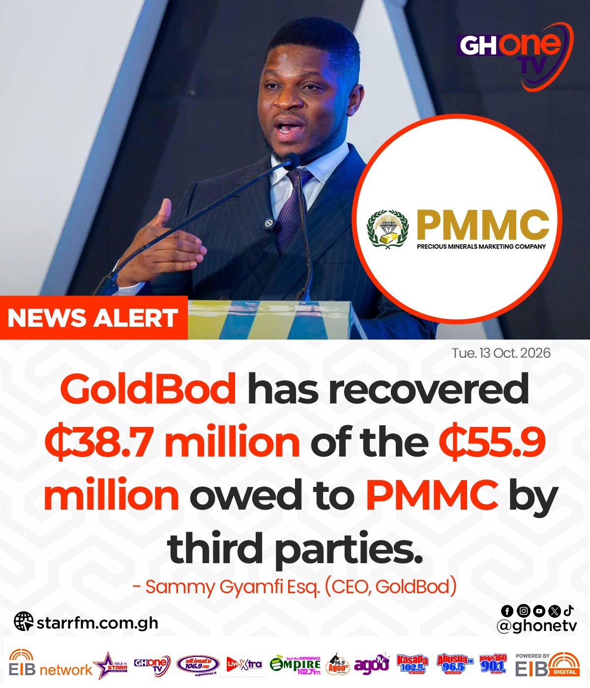 GoldBod Recovers GH¢38.7 Million Out of GH¢55.9 Million Owed to PMMC – Sammy Gyamfi
