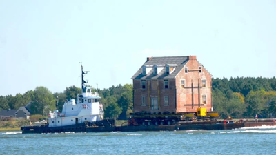 In 2019, a Maryland family moved a 255-year-old mansion 50 miles by barge; the 4,000-square-foot house travelled across Chesapeake Bay so they could give the historic building a new waterfront home