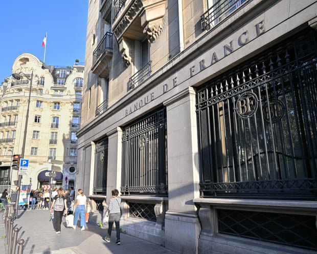 Euro dips further as French central bank chief warns the country risks being ‘strangled by interest rates’ – business live