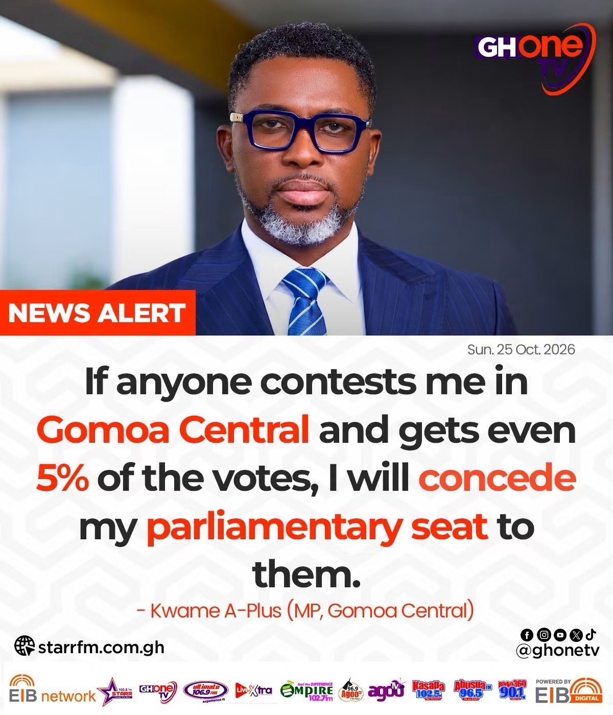 If Anyone Contests Me In Gomoa Central And Gets 5% I Will Concede My Parliamentary Seat To Them