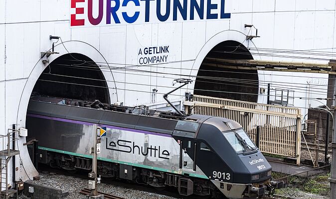 Horror as freight train smashes into overturned bus at entrance of Channel Tunnel