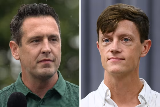 Zach Lahn’s residency history and Rob Sand’s party come under fire in first Iowa governor debate
