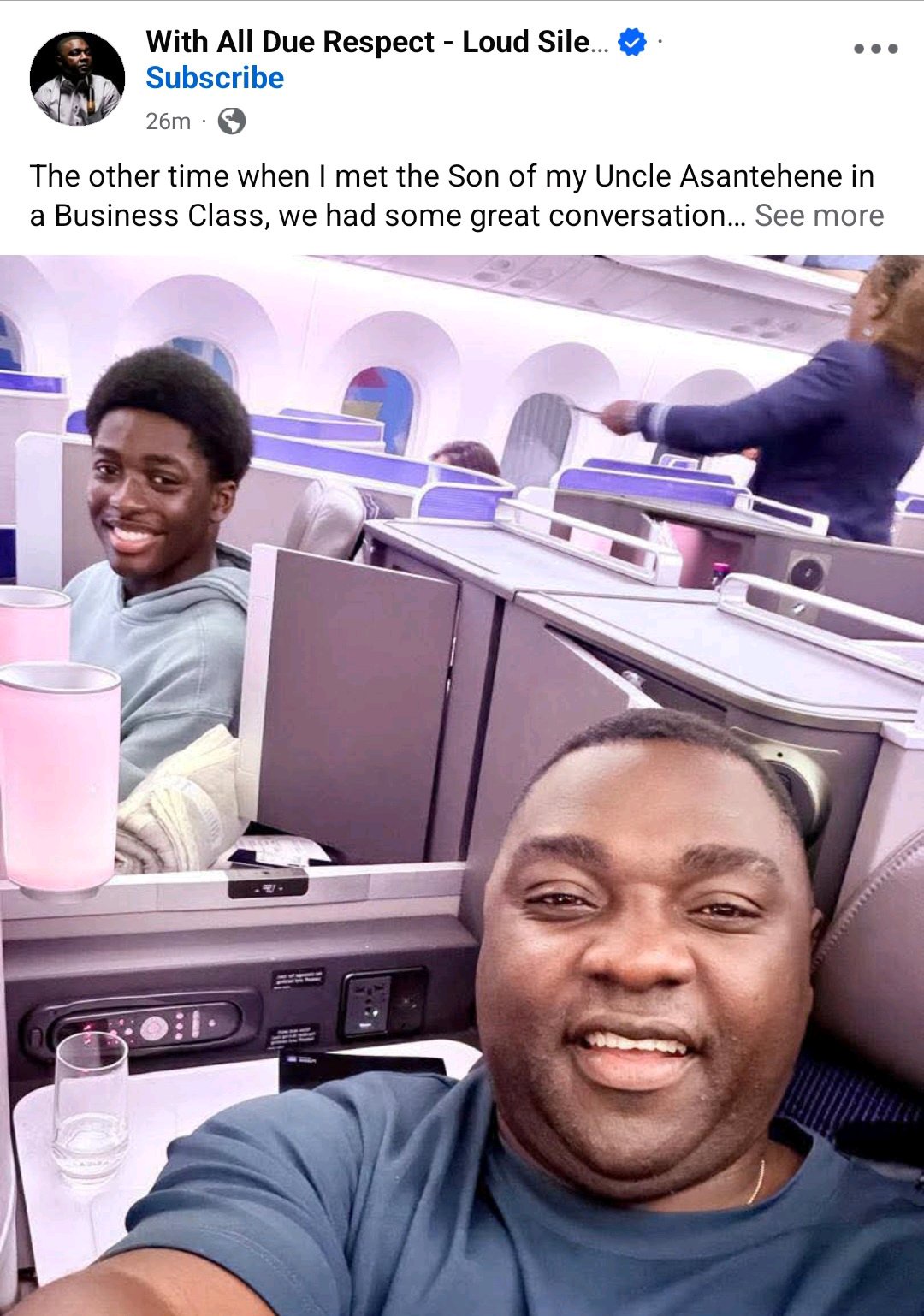 Kevin Taylor Shares Moment With Otumfuo’s Son In Business Class; Massive Reactions Online