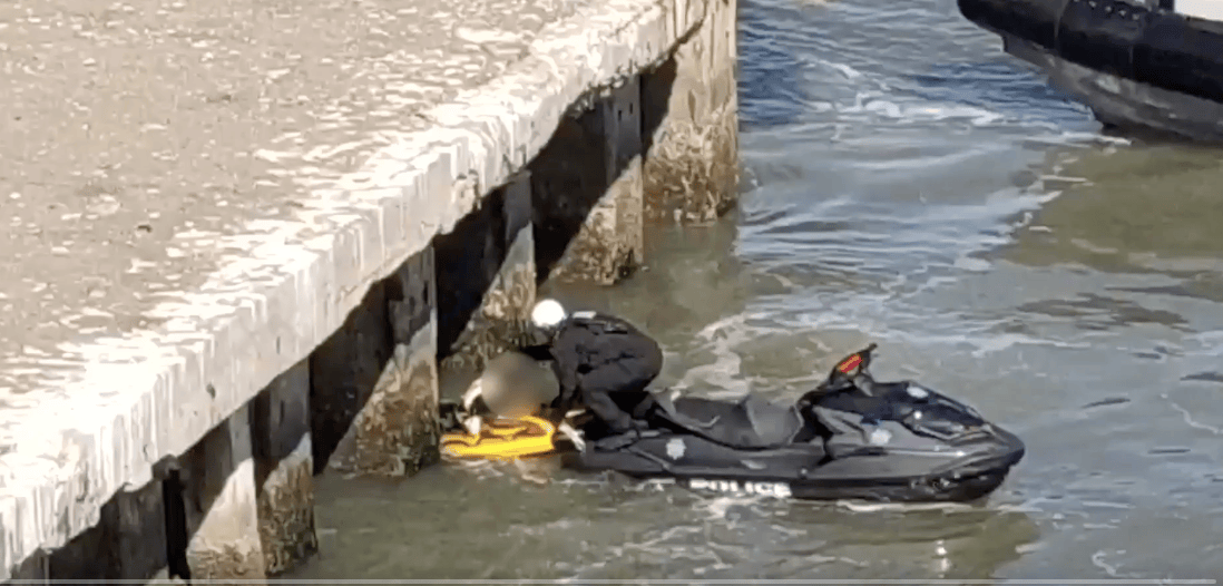 Harrowing moment kayaker is pulled from Pacific as police share video of dramatic response