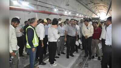 Inspection of Purunakatak-Charichhak rail stretch over