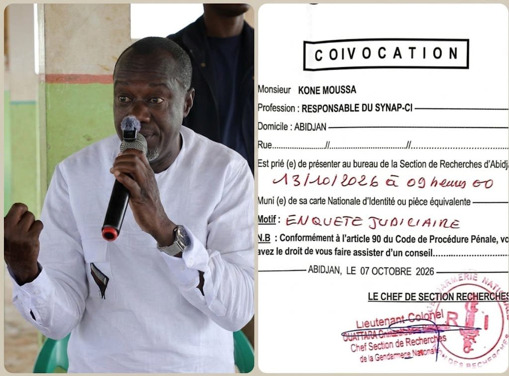 Cacao : Koné Moussa, responsable du SYNAP-CI, convoqué à la Section de recherches