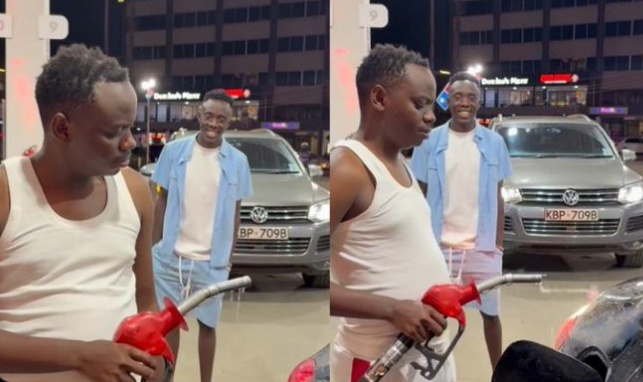 Safety Scare as a Kenyan Man Uses Fuel Pump to Wash His Car at a Petrol Station