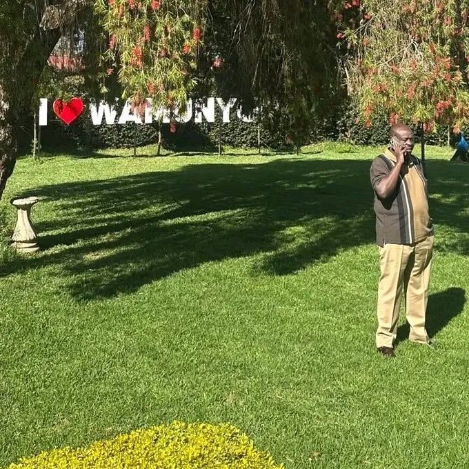 Gachagua Spotted Making Calls Immediately After Landing In Wamunyoro, Following US Tour~Photos