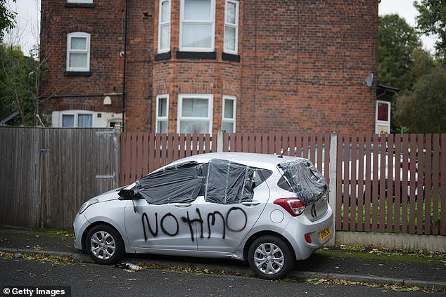 Homes and cars on Salford estate are defaced with anti-HMO slogans in graffiti crime spree: Boy, 13, is arrested