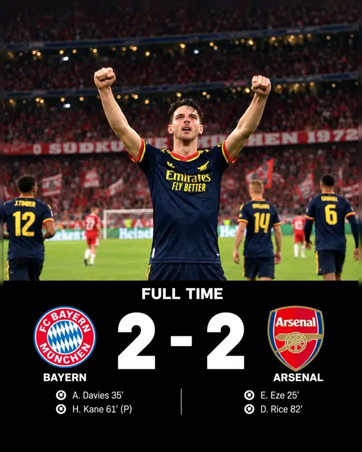 Arsenal Fight Back To Secure Thrilling Draw Against Bayern.