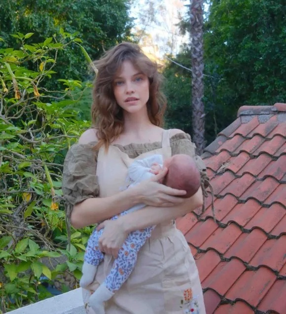 Model Barbara Palvin celebrates first birthday as a mom as she cradles newborn daughter Sylvie in sweet new snaps