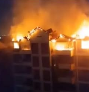 Panic as Massive Fire Engulfs Multi-Storey Apartment in Ongata Rongai, Nairobi