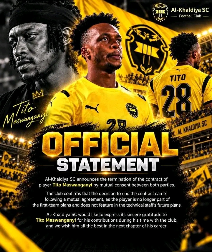 Tito Maswanganyi’s Al-Khaldiya SC Chapter Reportedly Comes to an Abrupt End
