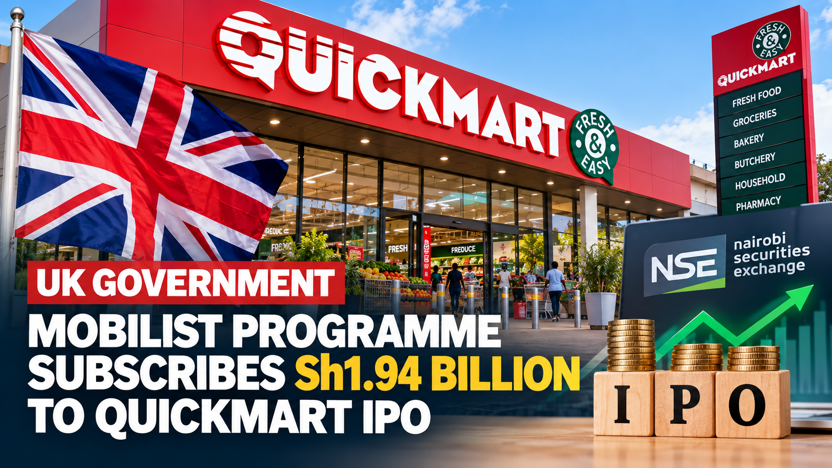 UK Government Invests Sh1.94 Billion in QuickMart IPO Ahead of NSE Listing