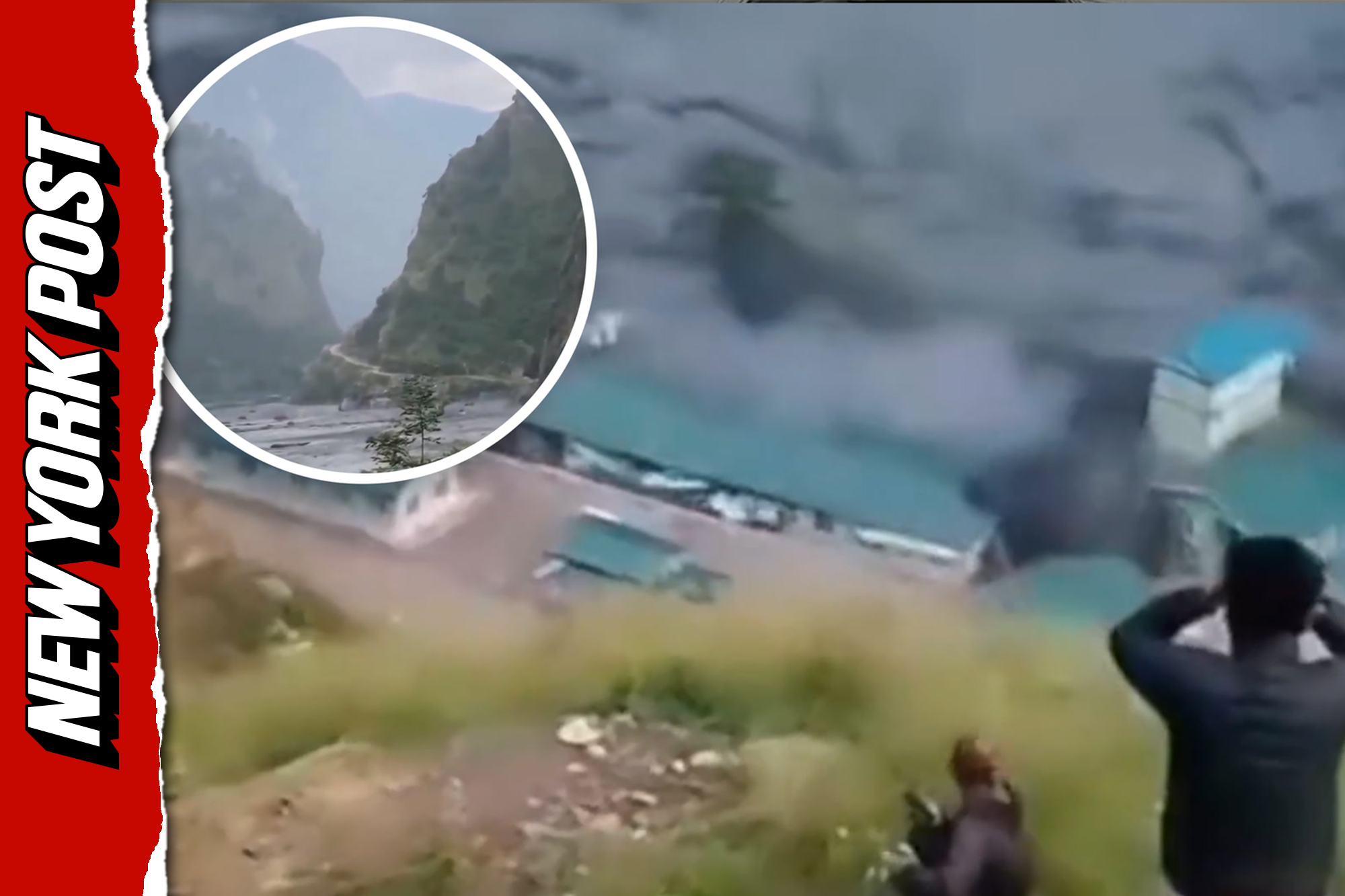 Insane footage captures moment debris-filled flood tears through Nepal river