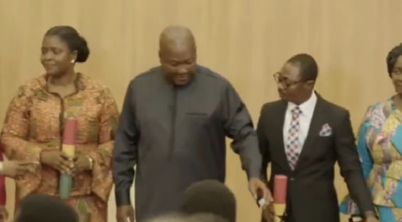 Mahama’s Brief Gesture Towards Jean Mensa Draws Attention At Jubilee House