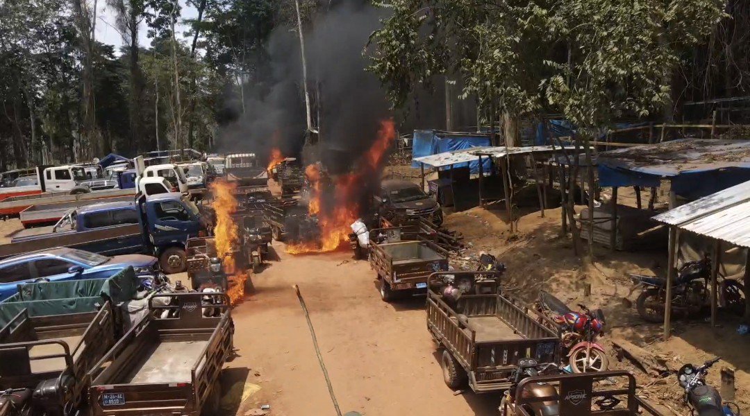 Wassa Esaman: Forestry Commission immobilizes vehicles and mining accessories in forest reserve