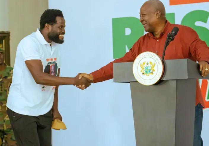 Mahama Shares Heartwarming Moment With Ahafo Resident After Granting His Handshake Request