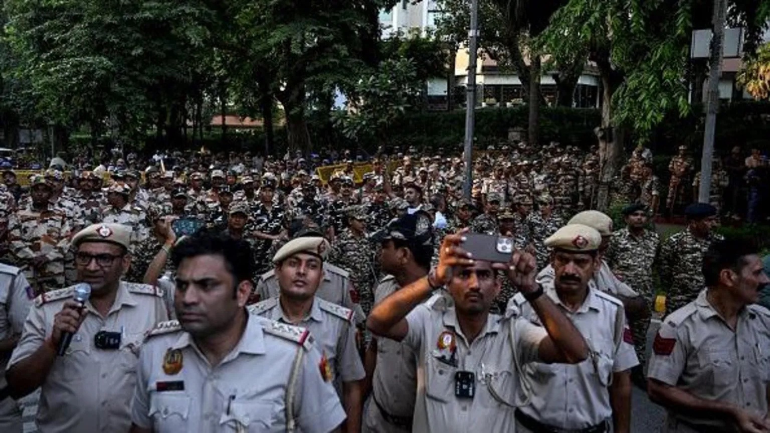 Thousands of security personnel deployed as Delhi braces for ‘cockroach’ protest