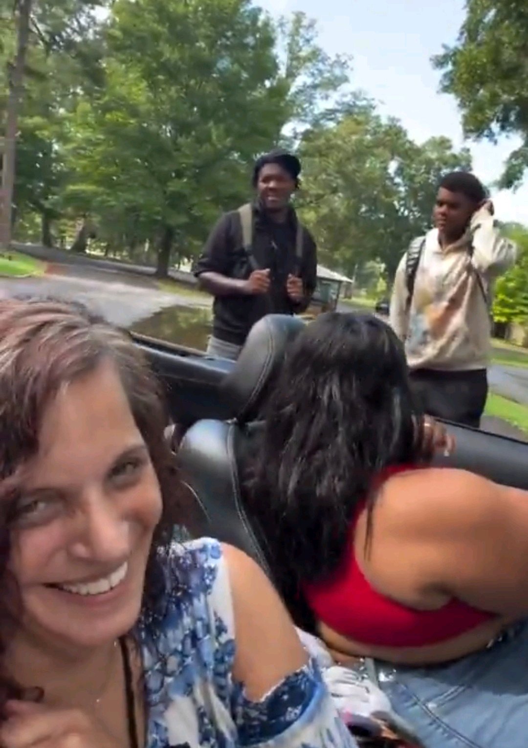 Older Women Spotted Getting Into Convertible With Two Young Men