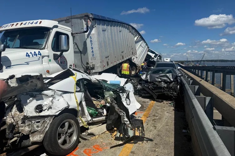 69-Vehicle Pileup Shuts Down Bridge Over State’s Largest Lake as Driver Felt Lucky ‘No One Went Over the Edge’