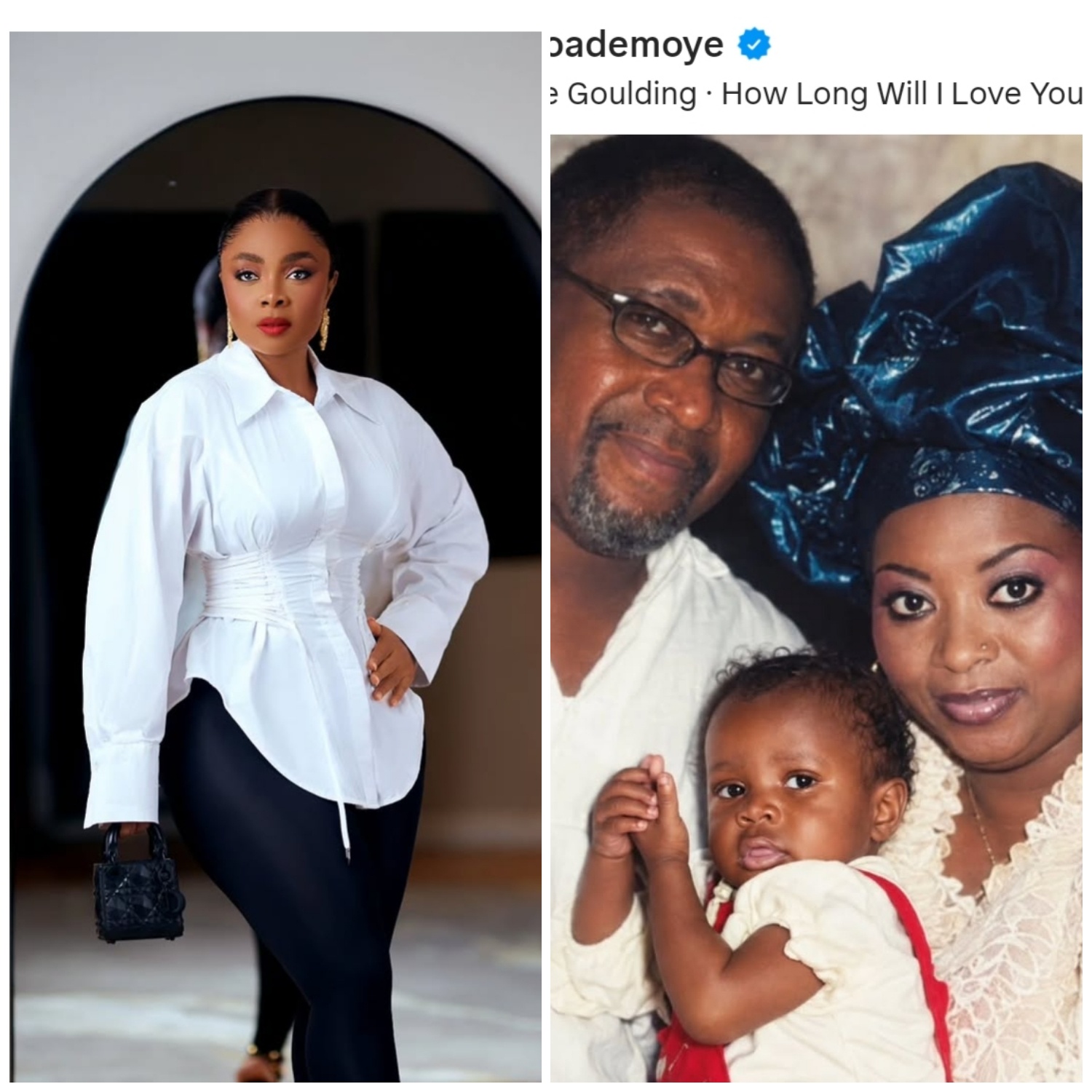 Actress Bimbo Ademoye Shares Old Family Photo, Makes Fun Of Her Appearance As A Baby