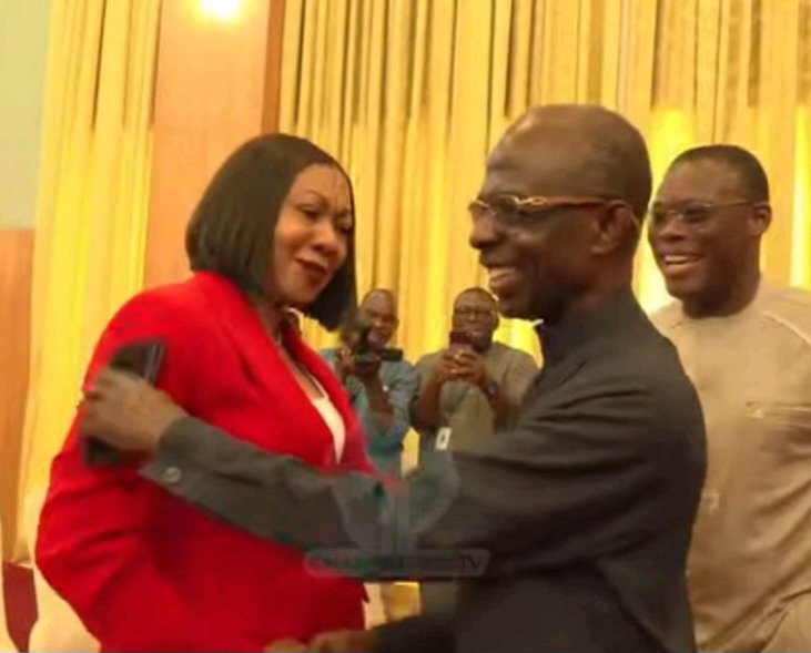 Watch Moment Asiedu Nketiah and Fifi Kwetey Welcome Jean Mensa At Jubilee House