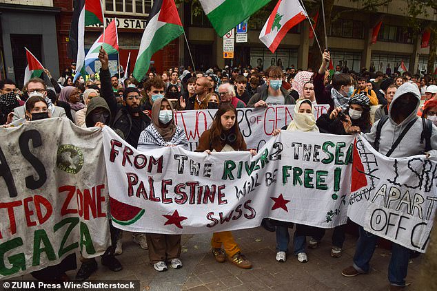 Met Police warns students taking part in October 7 pro-Palestine march that they will be arrested if they wear face coverings, break away from route and fail to disperse at 2pm