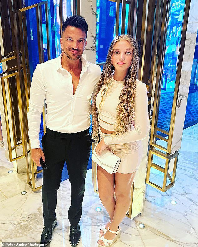 She hinted she may follow in her famous father's footsteps by dipping her toe into the world of music during an Instagram Q&A in November (pictured with Peter)