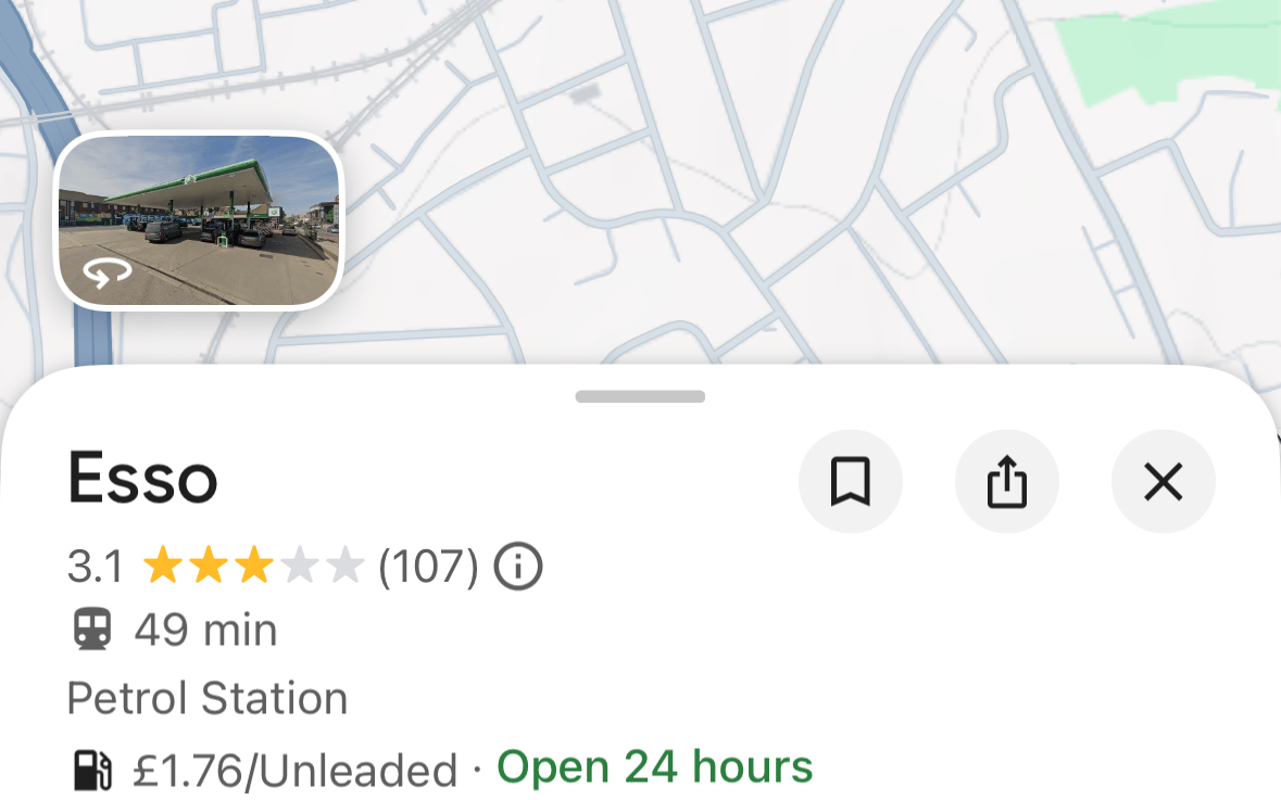 London drivers can check prices at nearby fuel stations on Google Maps for first time