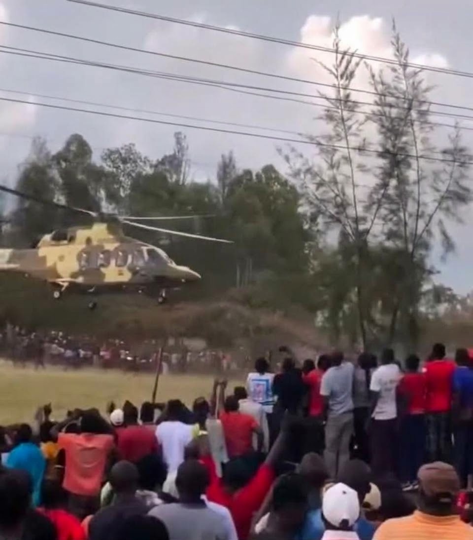 Moment of Drama as Ruto’s Airforce Helicopter Leaves Bondo