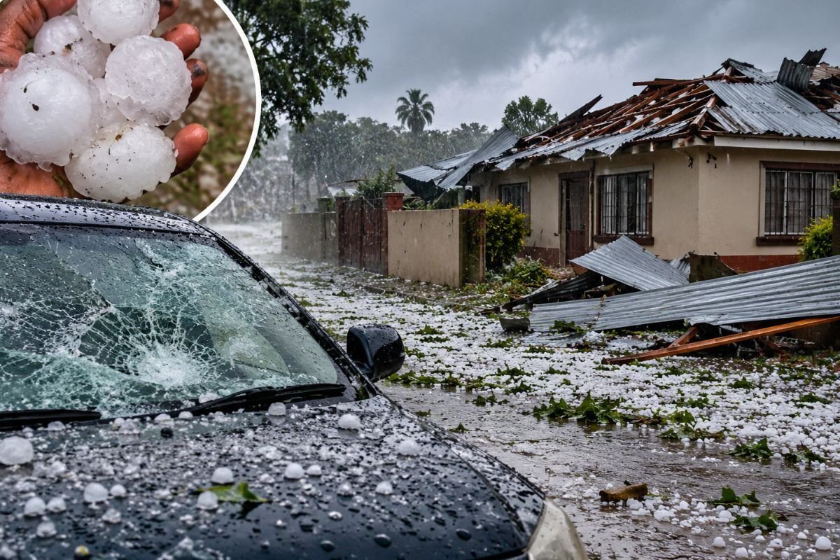WATCH: Severe hailstorm batters Zimbabwe, damaging homes and vehicles