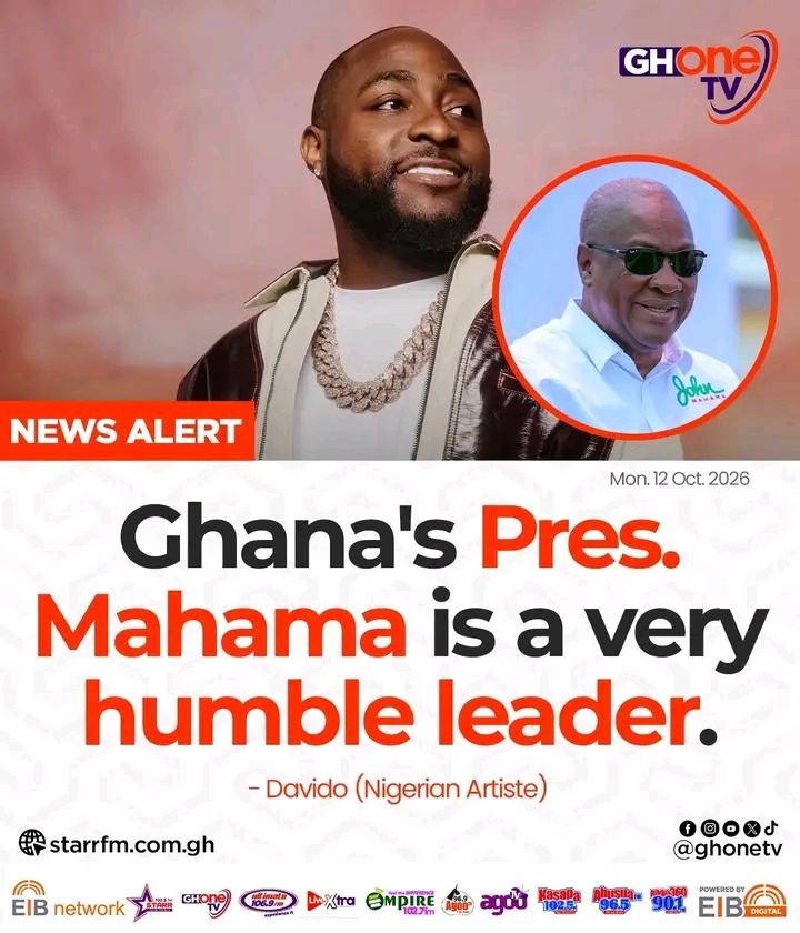 Davido Praises Ghanaian President Mahama as a Remarkably Humble Leader