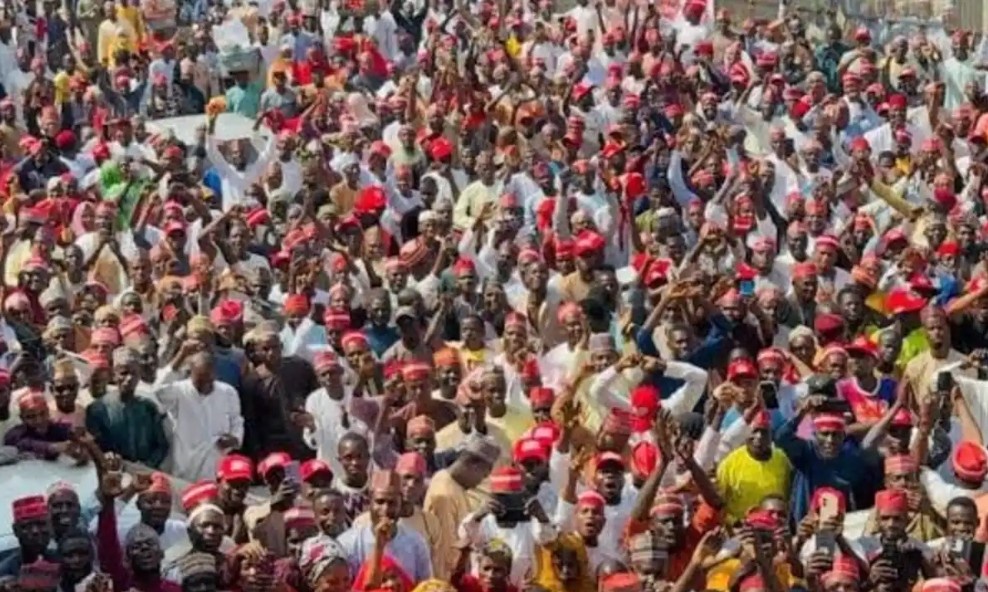 Massive Crowd Hits Kano Streets As NDC Supporters Rally Behind Obi-Kwankwaso Ticket [VIDEO]