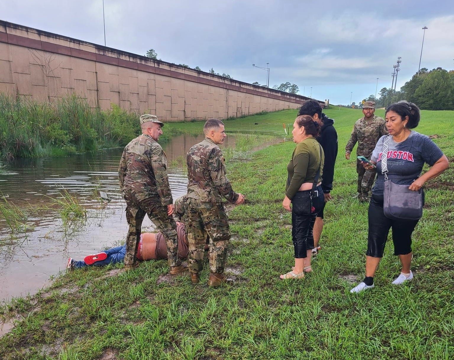 Florida National Guard Soldiers Swim to Submerged Vehicle to Rescue Occupants After Hurricane Isaias