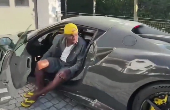 Photos: Super Eagles Star Osimhen Arrives at Training in His Ferrari 296 GTB