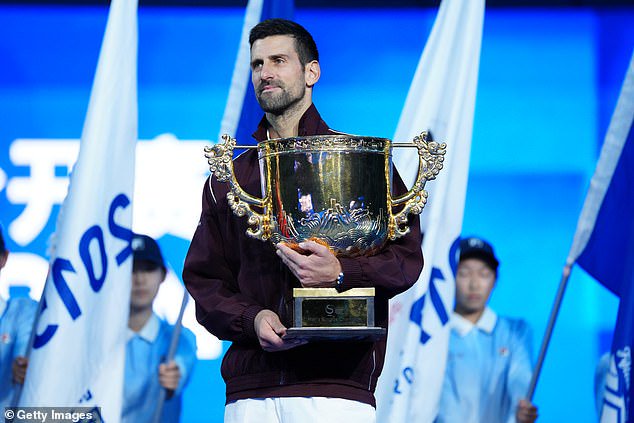 Novak Djokovic is the last man standing in China to claim the 102nd title of his career – as Jannik Sinner is forced to end his season early due to a knee injury