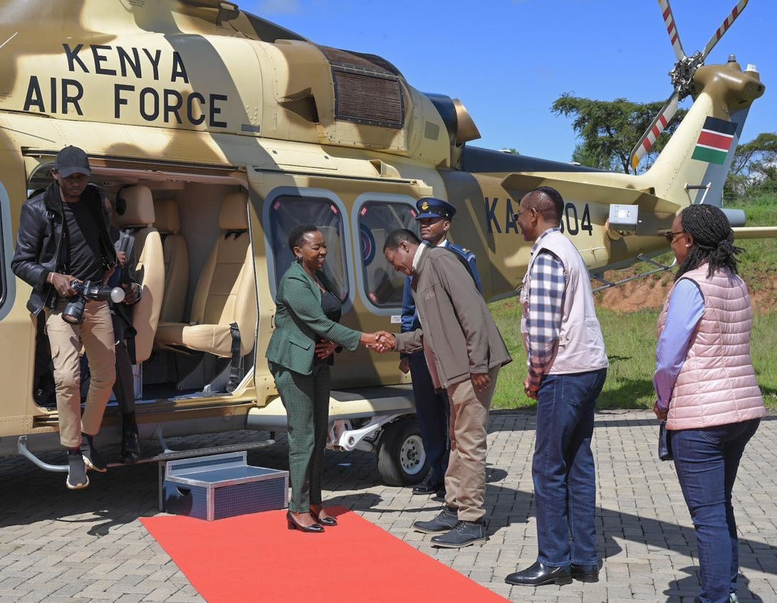 Situation as Military Chopper Carrying Ruto’s Spouse Rachel Lands in Eligeyo Marakwet For Key Event