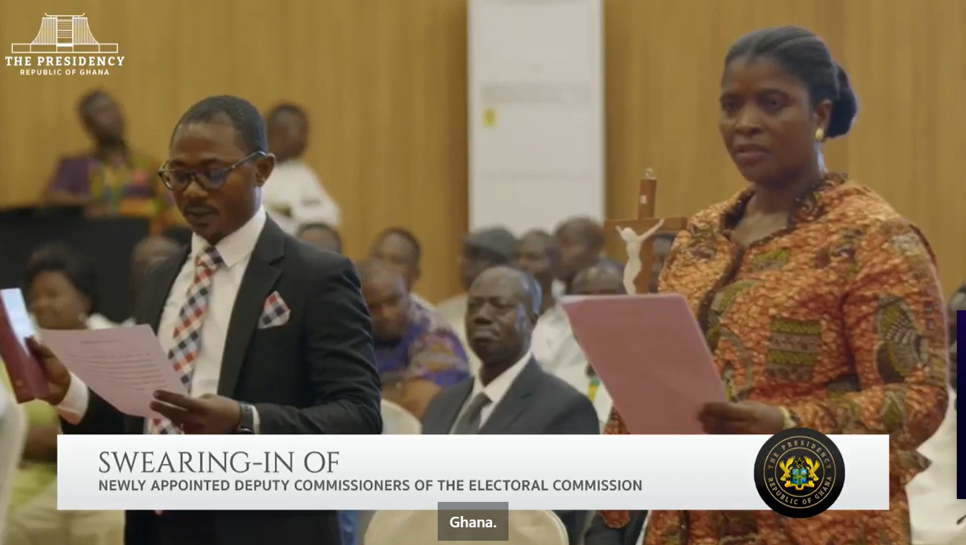 Mahama swears in two new deputy Electoral Commission chairpersons