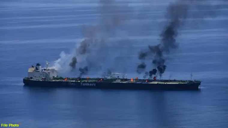 Vessel hit by projectile near UAE, fire frought under control