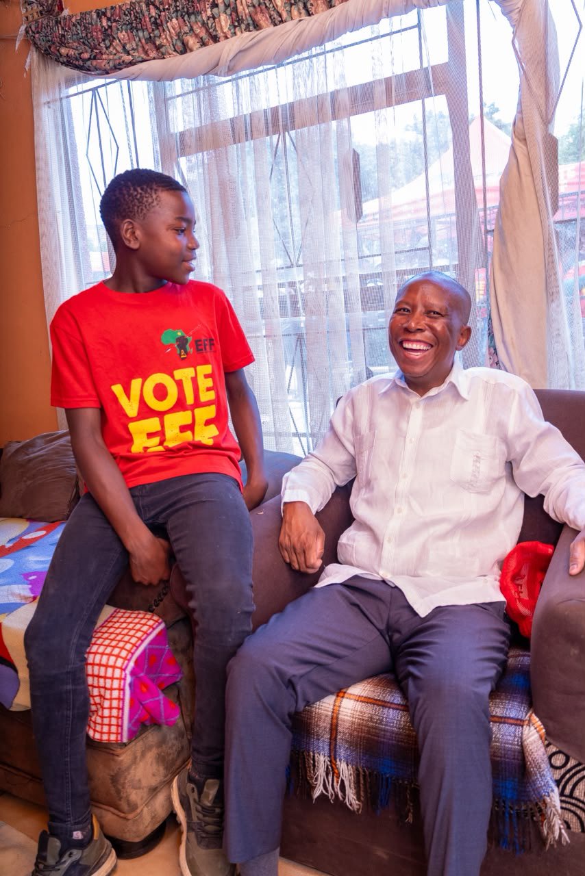 Julius Malema Meets Nombuso’s Son Who Dreams of Becoming President