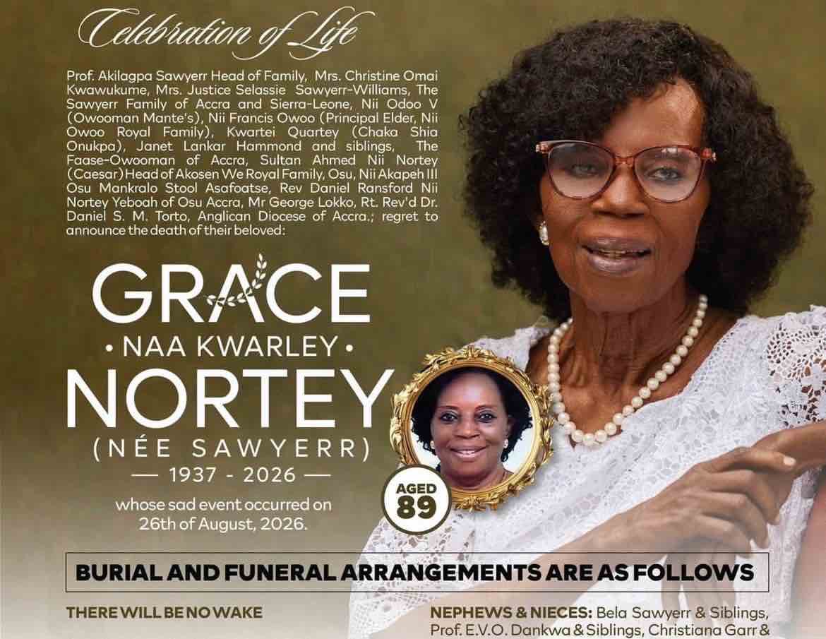 Veteran Actress Grace Nortey to Be Laid to Rest on October 31