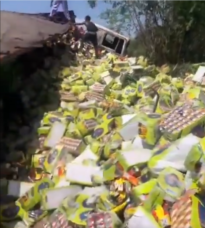 Kalyppo truck overturns and catches fire on Accra–Kumasi Highway; two injured