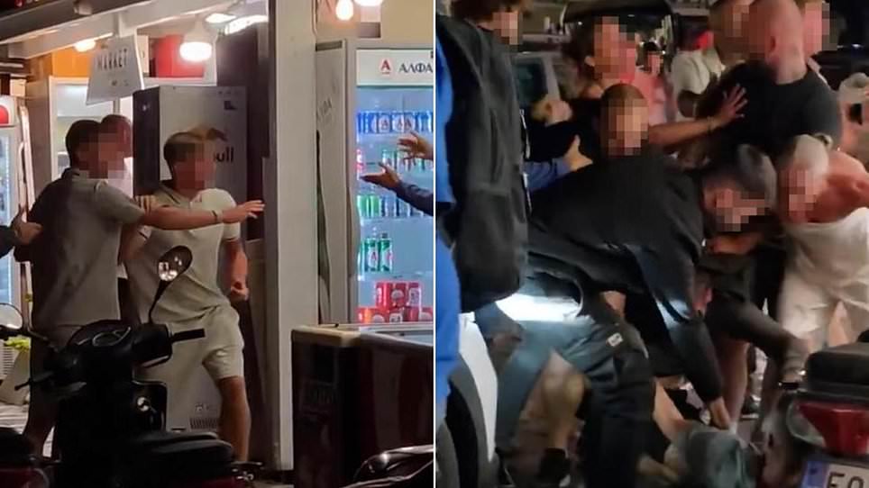 Mass brawl breaks out after Brit tourist ‘kicks shopkeeper’s pet’