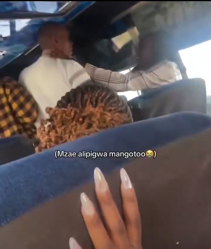 Young Woman Beats Middle-Aged Man Inside Nairobi Matatu After He Slapped Her Over Open Window