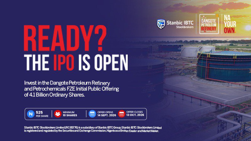 Stanbic IBTC Subscription Channels for Dangote Refinery IPO Still Open